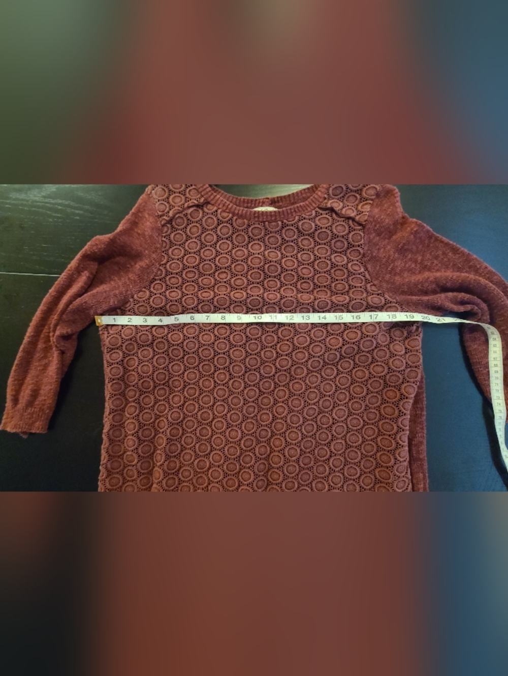 #49 Lucky Brand Burgundy Sweater Top - Picture 6 of 9